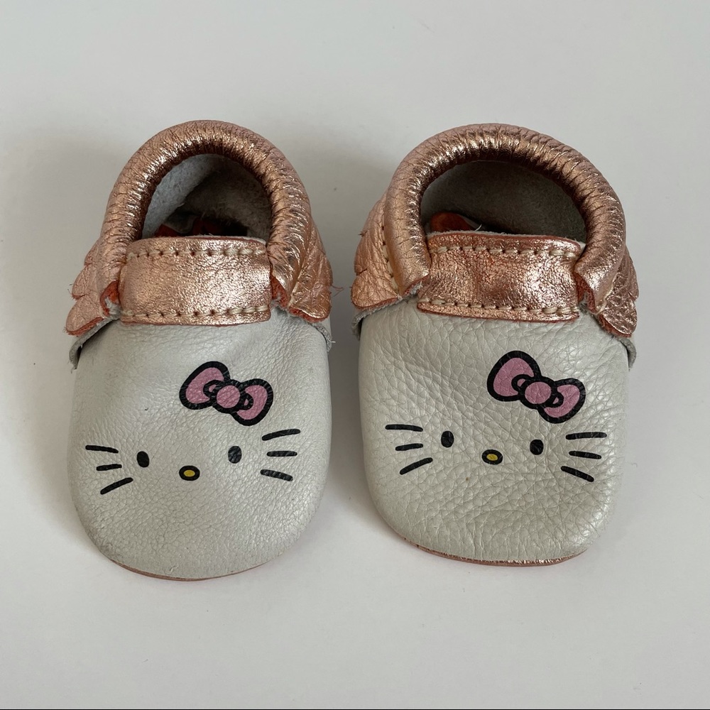 Freshly Picked Rose Gold and White Kids Moccasins